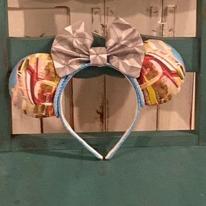 Disney World Epcot Spaceship Earth and Monorail Fabric Minnie Mouse Ear Headband